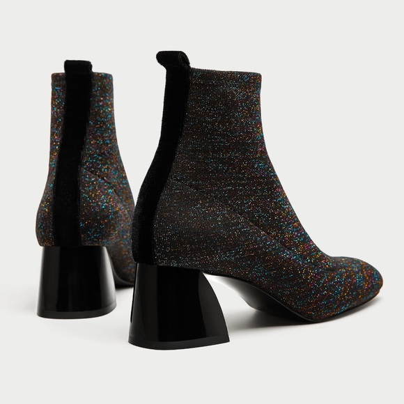 Last One!NWT Zara sparkling metallic ankle boots. - Picture 3 of 6